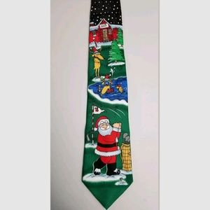 Christmas tie--Santa Golfing